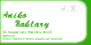 aniko maklary business card